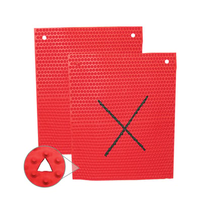 Antimicrobial Knobby Mat™ with "X" on Back, Color-Coded, 27" x 21", Hanging Holes, 1 Each