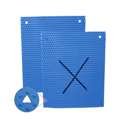 Antimicrobial Knobby Mat™ with "X" on Back, Color-Coded, 27" x 21", Hanging Holes, 1 Each