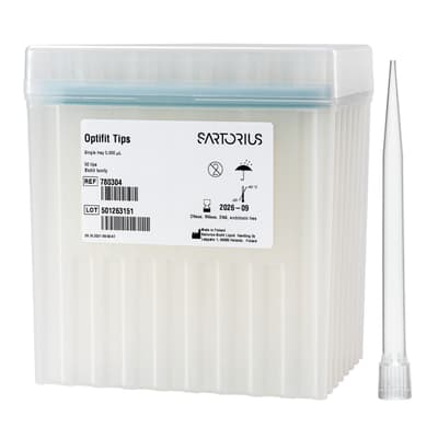 Sartorius® Optifit Pipette Tips, Racked, Sterile, Color-Coded