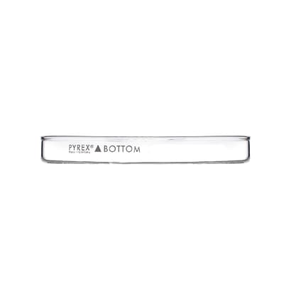 PYREX® Corning® Petri Dishes, Bottom Only, 100 mm x 15 mm, Glass, Non-Sterile, Slippable, Reusable, 12/Case