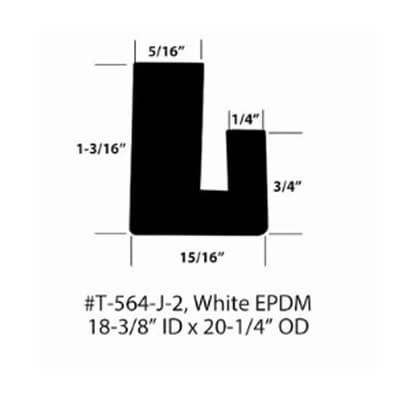 20-1/4" White EPDM Manhole Gasket - 18-3/8" ID, Durable & Weather-Resistant Seal, 1 Each