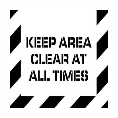 KEEP AREA CLEAR AT ALL TIMES FLOOR