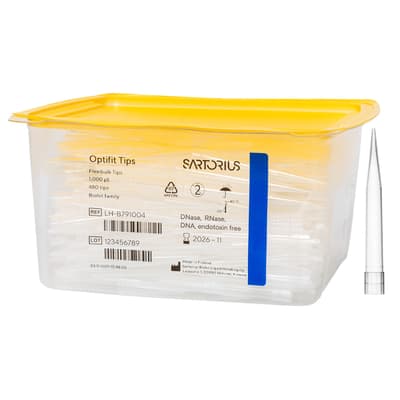 Sartorius® Optifit Pipette Tips, Flexibulk, Non-Sterile, Color-Coded