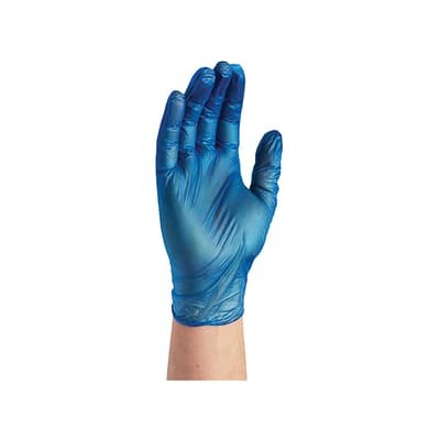 Gloveworks Vinyl Industrial Disposable Gloves, Blue, Powder-Free, 100/Box