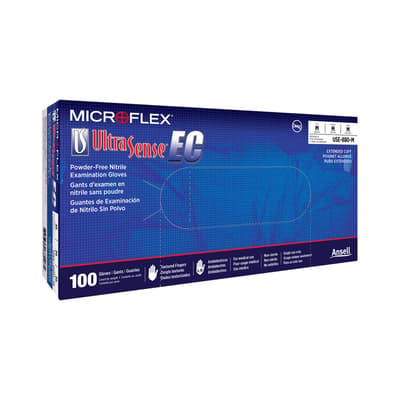 MICROFLEX® UltraSense® EC USE-880 Nitrile Disposable Gloves, 3.9 Mil, Blue, Powder-Free, 100 Each/Box