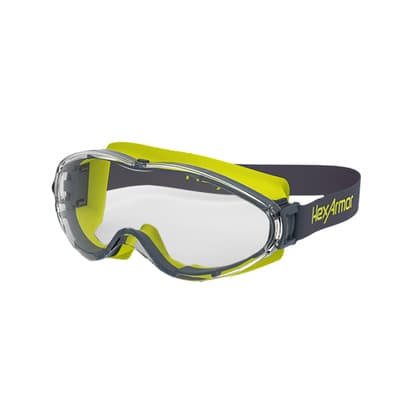HexArmor® LT300 TruShield® Safety Goggles, Anti-Fog & Anti-Scratch Coating, OTG, Gray Frame with Clear Lens, 1 Each