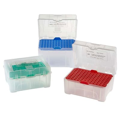Globe Scientific™ PosiStop™ LTS-Compatible Pipette Tips, Blue, Empty Rack, 1,000 µL