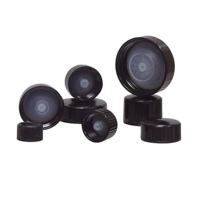 33-400 BLACK RIBBED PHENOLIC CAP WITH PE