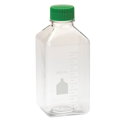 CELLTREAT® Square Media Bottles, PET, 1,000 mL