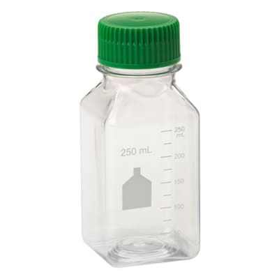 CELLTREAT® Square Media Bottle, PET, 250 mL