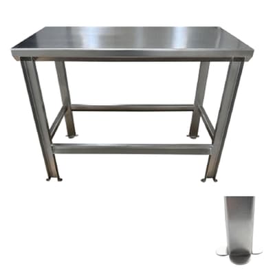 Stainless Steel Industrial Work Table, Paw Print Footing