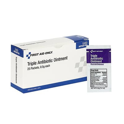 First Aid Only® Triple Antibiotic Ointment, 0.5g Packets, Individual Use, 25 Packets/Box