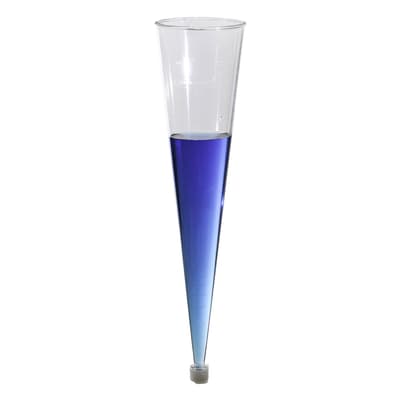 Imhoff Settling Cone with Screw Cap, 1000 mL, Clear, Styrene-Acrylontrile Resin