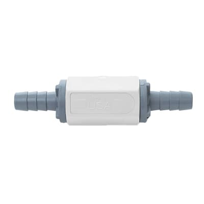 3/8" PVC Check Valve with Hastelloy Spring and Teflon Ball, White, 1 Each