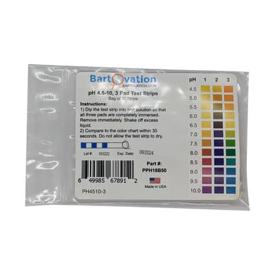 Bartovation pH 4.5-10, 3 Pad Test Strips
