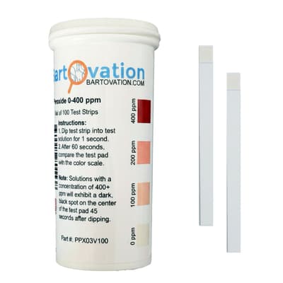 Bartovation Hydrogen Peroxide Test Strips, 0-400 ppm