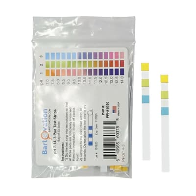 Bartovation pH Test Strips, pH 7-14, 50/Bag