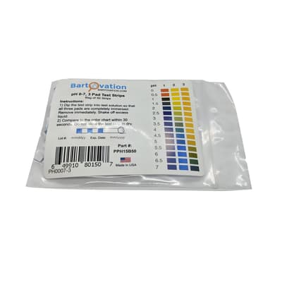 Bartovation pH Test Strips, pH 0-7, 50/Bag