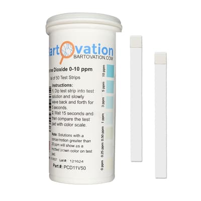 Bartovation Chlorine Dioxide Single Factor Test Strips, 0-10 ppm