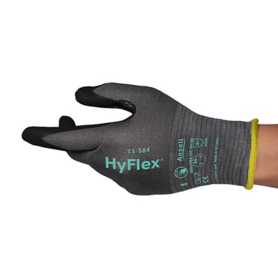 HyFlex® 11-584 Cut Resistant Gloves with AEROFIT™ Technology, 21 Gauge, Gray/Black, 1 Pair