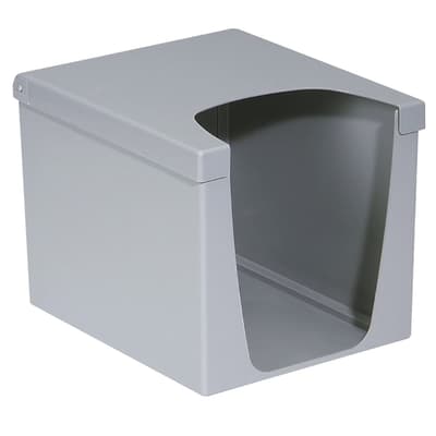 Plastic Dispenser for 1/4 Fold Wipers, Gray, 7.5"W x 7.5"H x 9"D