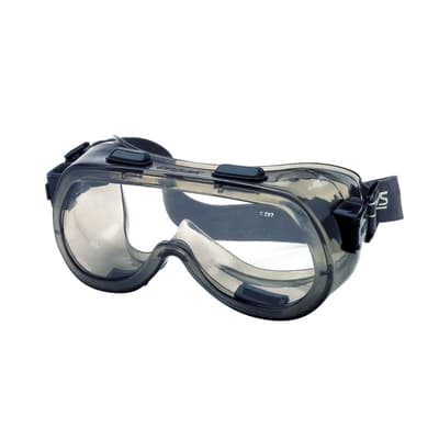 MCR Safety 24 Series Safety Goggles, Anti-fog Coating, Smoke Frame with Clear Lens, 1 Pair