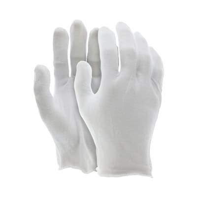 MCR Safety 8610CJ White Inspector Gloves, Mens, XL, Cotton, 12 Pair/Dozen