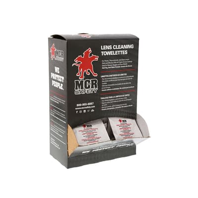 MCR Safety Lens Cleaning Towelettes, Non-silicone, 100/Box