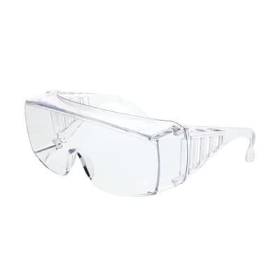 MCR Safety 98 Series Safety Glasses, Uncoated, Over-The-Glass, Clear Frame with Clear Lens, 1/Pair