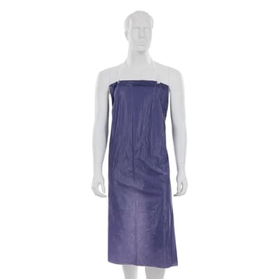 MCR Safety Reusable Apron, Chemical Resistant, Sewn Edges, Vinyl, Blue, 6 Dozen/Case