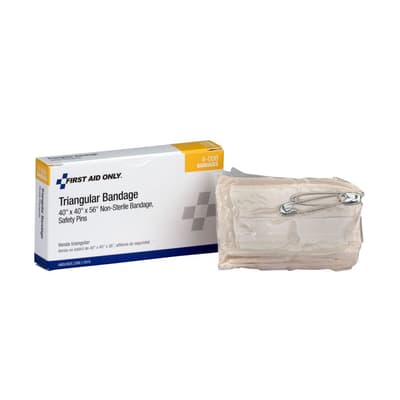 First Aid Only® Muslin Triangular Bandage, 40" x 40" x 56", Non-Sterile, White, 1/Box