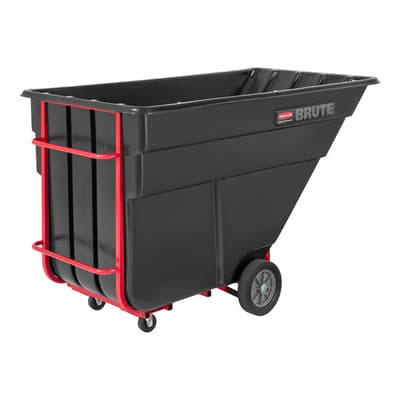 Rubbermaid® 1025 BRUTE Trash Cart, 1-1/2 cu. yd. 1200-lb, Rotomolded, Black