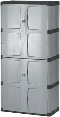 Rubbermaid® Plastic Storage Cabinet, Gray, 36"W x 18"D x 72"H