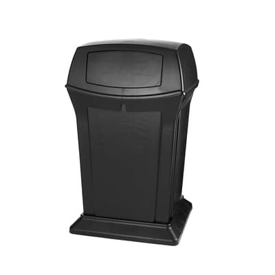 Rubbermaid® Ranger® Refuse Container, Black, 45-Gallon Capacity, 24-7/8" x 41-1/2", 1 Each