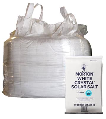 Morton® White Crystal® Solar Salt, Coarse, 2000-lb Tote
