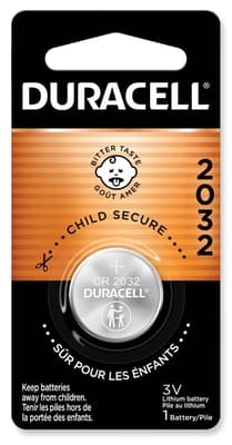 Duracell® 2032 Coin Battery, Lithium, 3V, 1/Pack