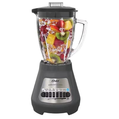 Oster® Duralast™ Classic Series Blender with Food Processor Attachment, 6 Cup, Gray, 700 Watt, 8 Speed, 1 Each
