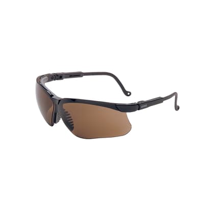 Uvex Genesis® Safety Glasses, HydroShield® Anti-Fog Coating, 3/4 Frame, Black Frame with Espresso Lens, 10 Pair/Box