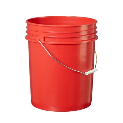 5-Gallon Plastic Pail with Metal Bail, Color-Coded, 1 Each
