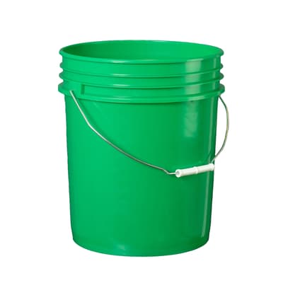 5-Gallon Plastic Pail with Metal Bail, Color-Coded, 1 Each