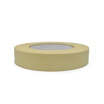 Achem MK803 4.9 Mil Beige Crepe Paper Masking Tape - 3" Core, General-Purpose, High Adhesion & Pressure-Sensitive