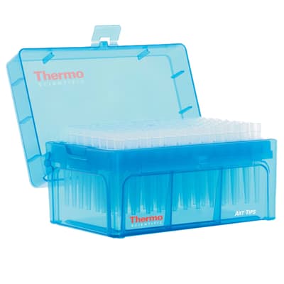 Thermo Fisher Scientific™ ART™ Standard Extended Length Non-Filtered Non-Sterile Pipette Tips in Hinged Racks