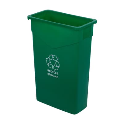 TrimLine™ Recycling Waste Container, 11"L x 20"W x 30"H, Polyethylene, Rectangular, 1 Each