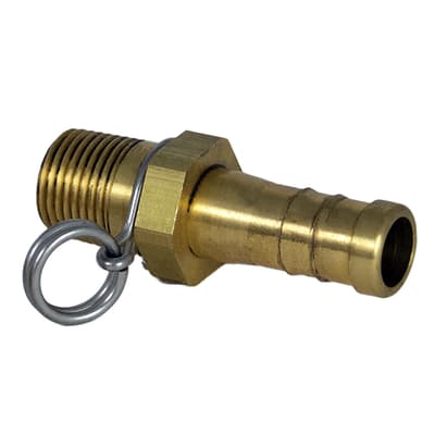 Strahman® Non-Swivel Adapter, 5/8" Barb x 1/2" Male NPT, Bronze, 1 Each