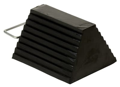 Rubber Wheel Chocks with Handle, Black, 9.25"L x 6"W x 8"H