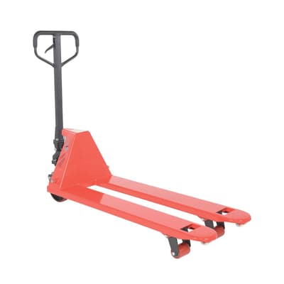 Full Featured Steel Pallet Jack, Red, 5500-lb Capacity, 20"W x 36"H