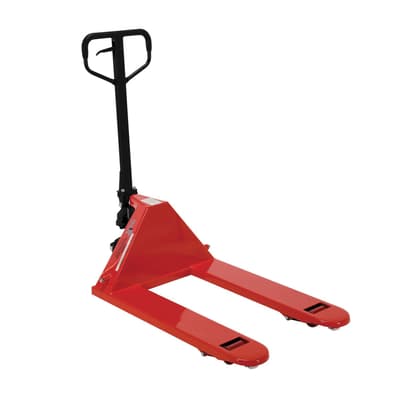Full Featured Steel Pallet Jack, Red, 5500-lb Capacity, 20"W x 36"H