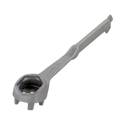 Vestil Non-Sparking Drum Bung Nut Wrench, Aluminum, 2" and 3/4" Bung Opening, 1-1/2" Wrench Opening, 4-1/4" Handle Length, 1 Each