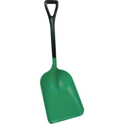 Vikan® Large Blade Safety Shovel with D-Grip Handle, Green/Black, 1 Each