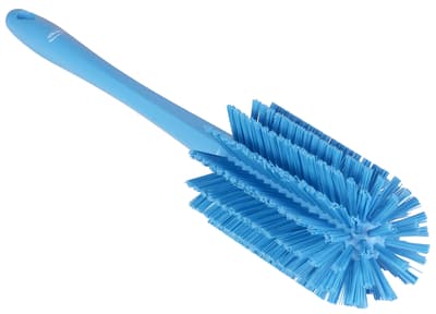 Vikan® Bottle Brush, Color-Coded, 3.1" Dia x 16.9"L, Medium Polyester Bristles, Polypropylene Block, 1 Each